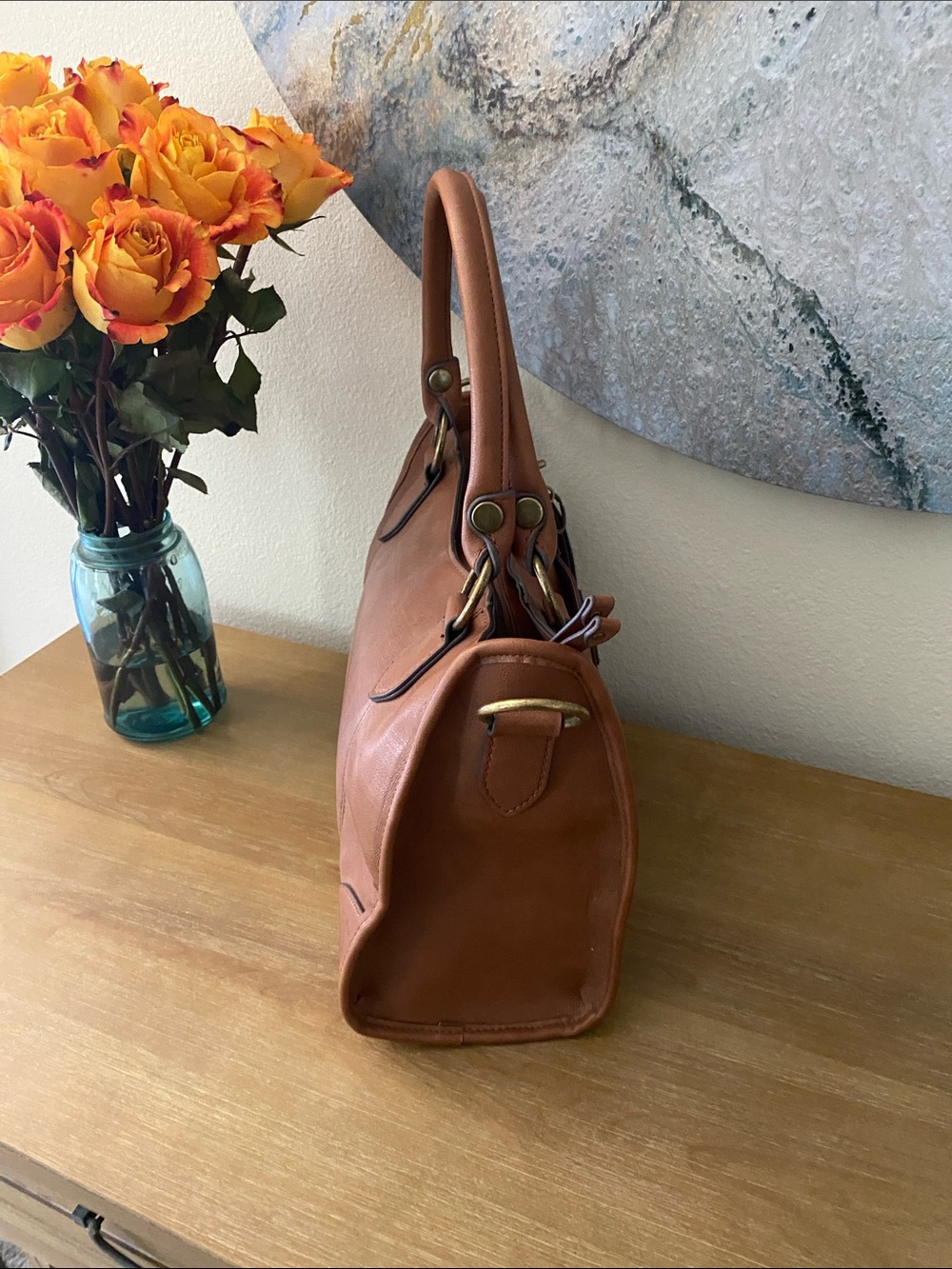 Frye & Co. Core Satchel in the Cognac. - Picture 3 of 6